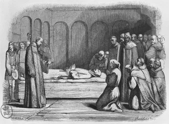 Abelards död, illustration från 